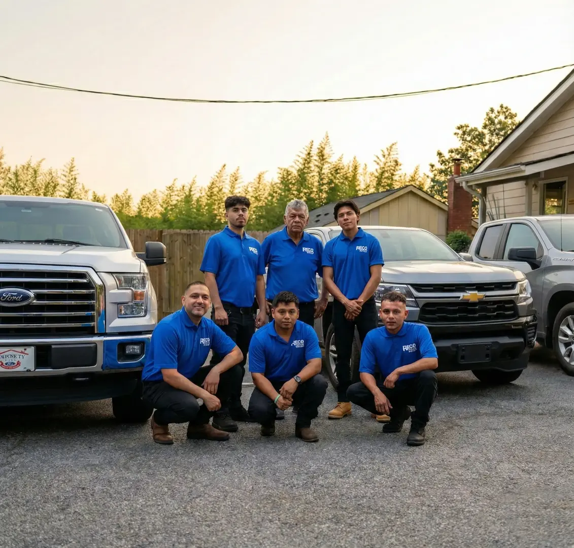 Reco Atlanta Glass team with service vehicles